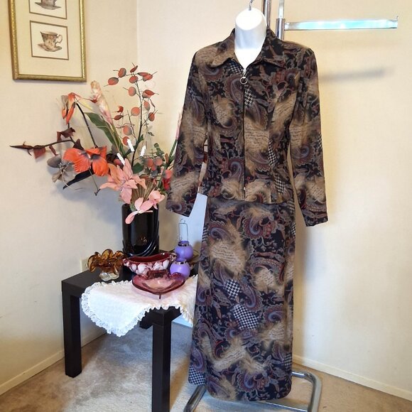 Preowned Dino Women’s Blazer Multi Color Printed Jacket Spring Fall Jackets 8 M - Picture 8 of 10